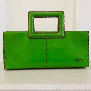 VINTAGE Vegan MOD Lime Green Envelope Clutch